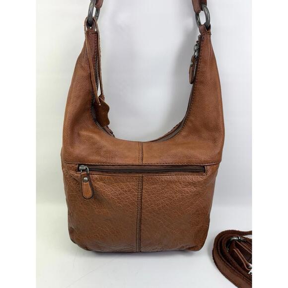 Spikes & Sparrow Brown Leather Hobo Bag Whipstitch Crossbody Handbag Slouchy - Picture 4 of 9